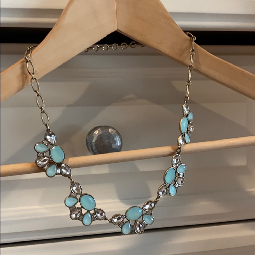 J.Crew Necklace Turquoise and Rhinestones